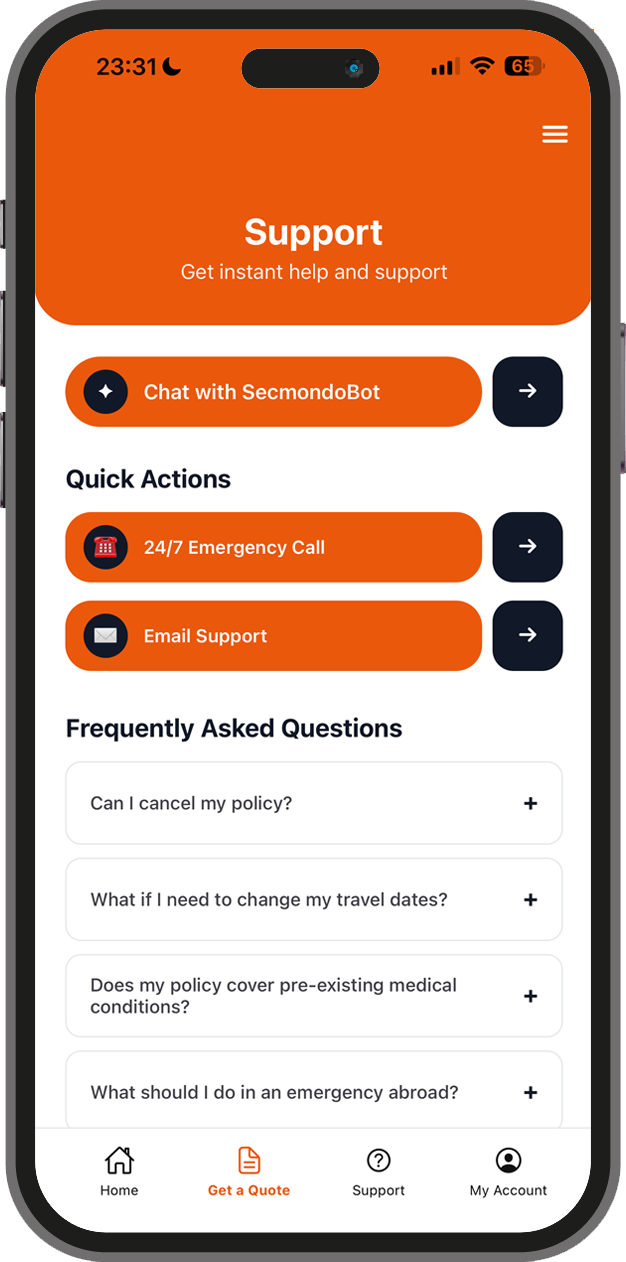 Support screen